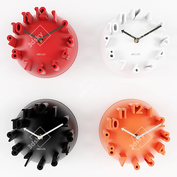 Modern Square Wall Clock 3D model image 1