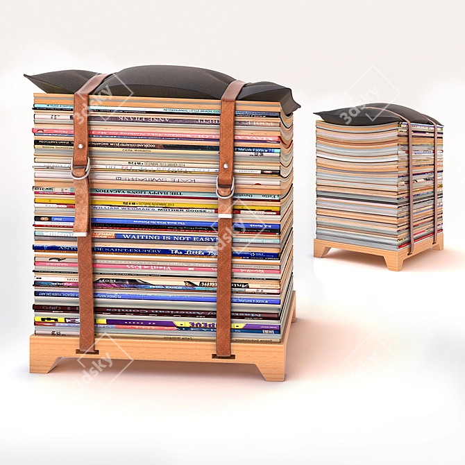 Versatile Book Chair Stand 3D model image 2