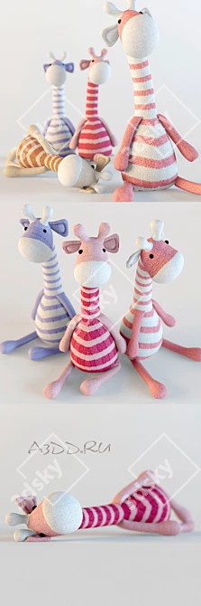 Giraffe Toy Textile 3D model image 1