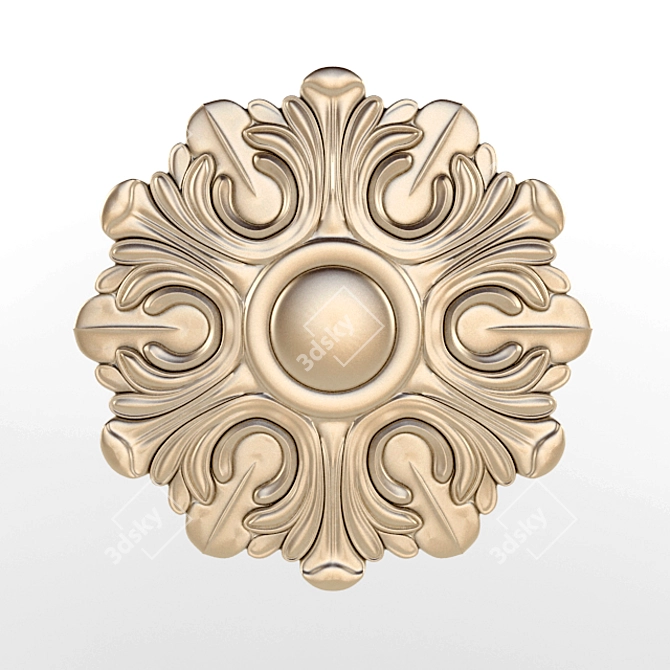 Elegant Rosette Carving 3D model image 1