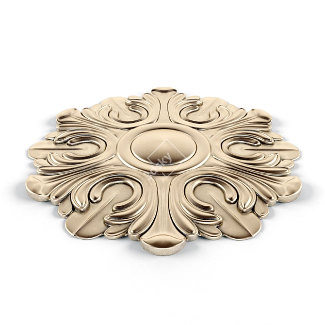 Elegant Rosette Carving 3D model image 2