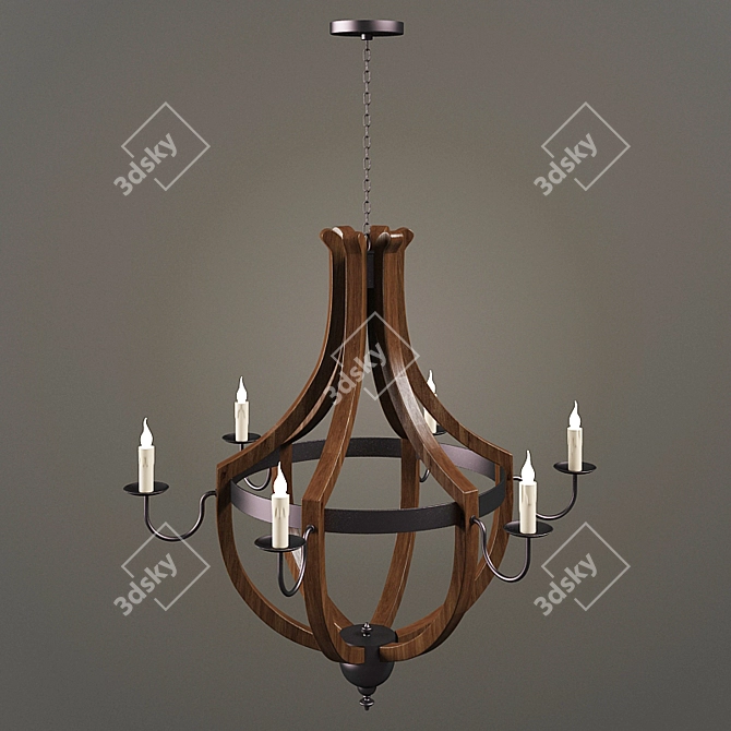Title: Tuscany 6-Light Chandelier - Timeless Elegance for Your Space 3D model image 1