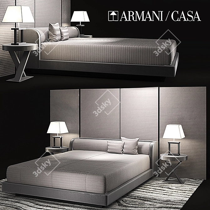 Elegant Armani Bed: BOTTICELLI 3D model image 1