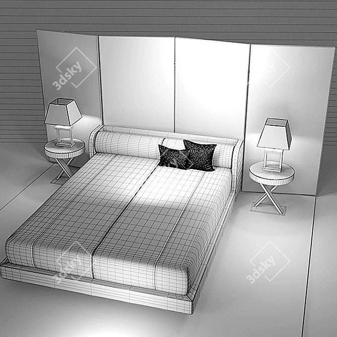 Elegant Armani Bed: BOTTICELLI 3D model image 3