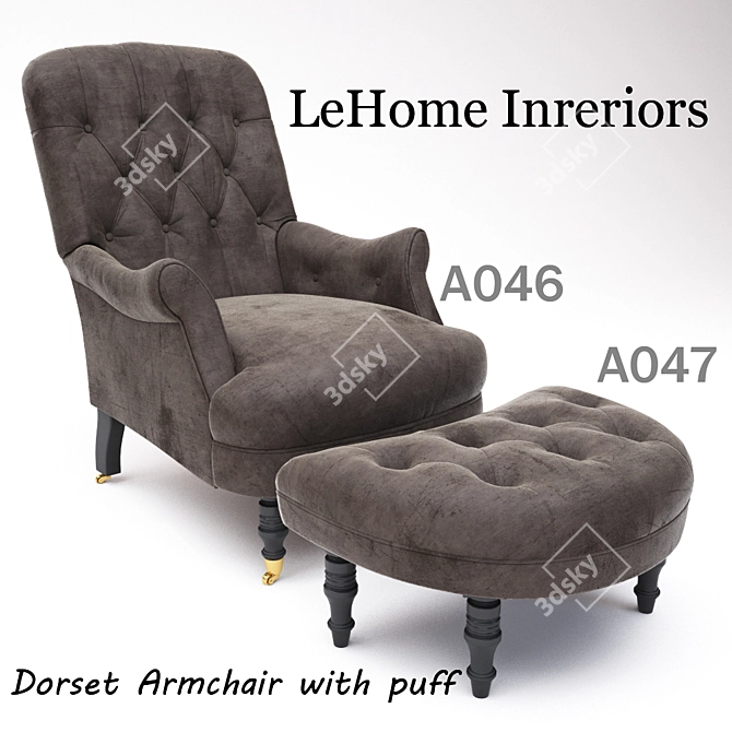 Elegant Dorset Armchair Set 3D model image 1