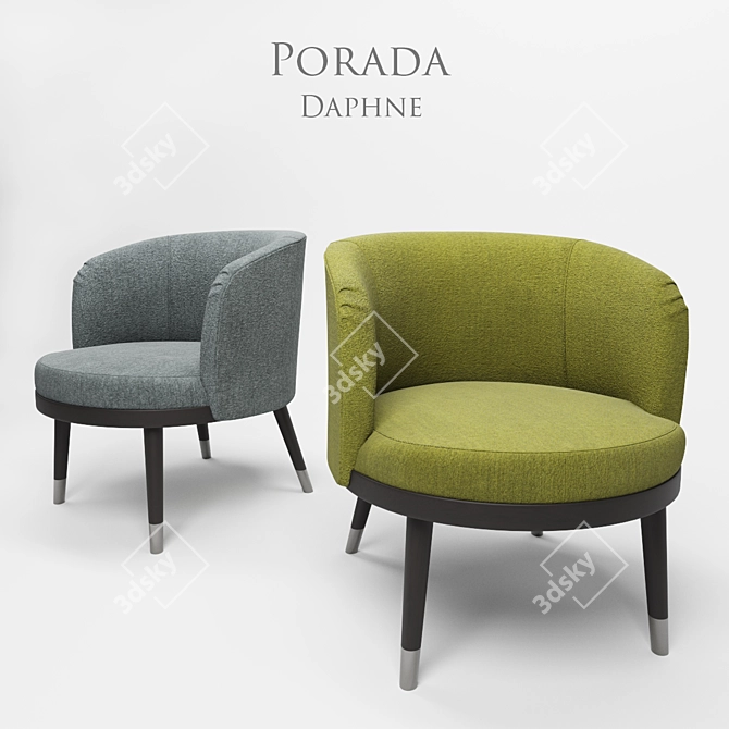 Elegant Porada Daphne Lounge Chair 3D model image 1