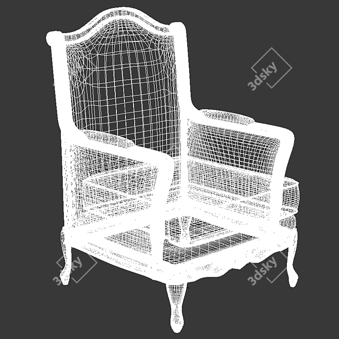 Elegant Classic Armchair 3D model image 3