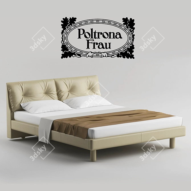Elegant Italian Bed: Poltrona Frau I Rondò Due 3D model image 1
