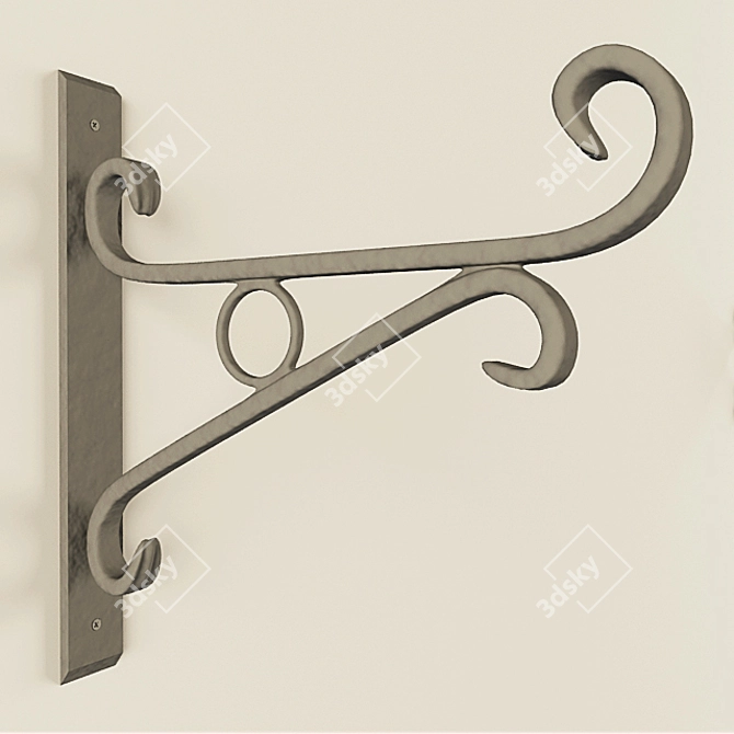 Bracketed Blind and Curtain Set 3D model image 3