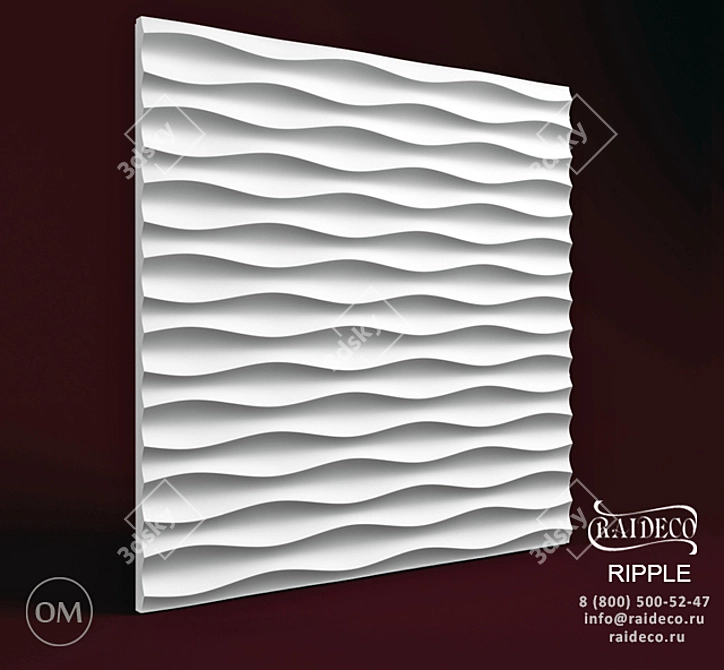 Sculpted Elegance - Raideco 3D Gypsum Panels 3D model image 1