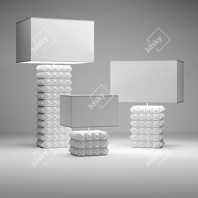 Elegant Ceramic Table Lamp 3D model image 2