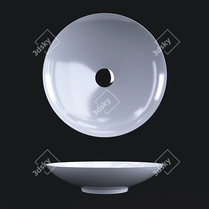 Stylish Vitra Piu Due Sink 3D model image 1