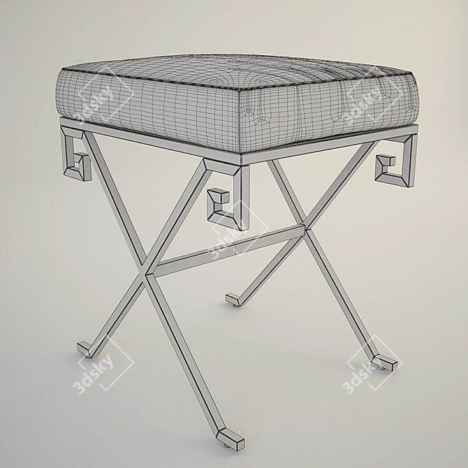  sleek stainless steel stool 3D model image 2