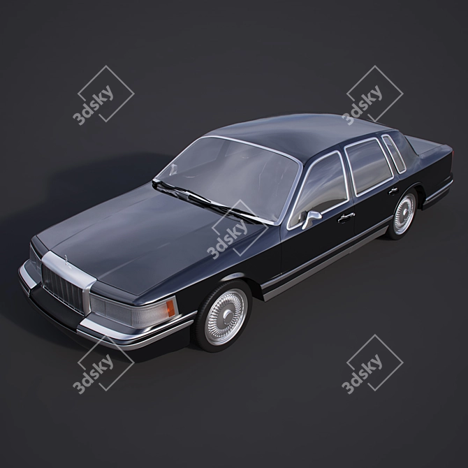 Vintage LINCOLN TownCar 1990s 3D model image 1