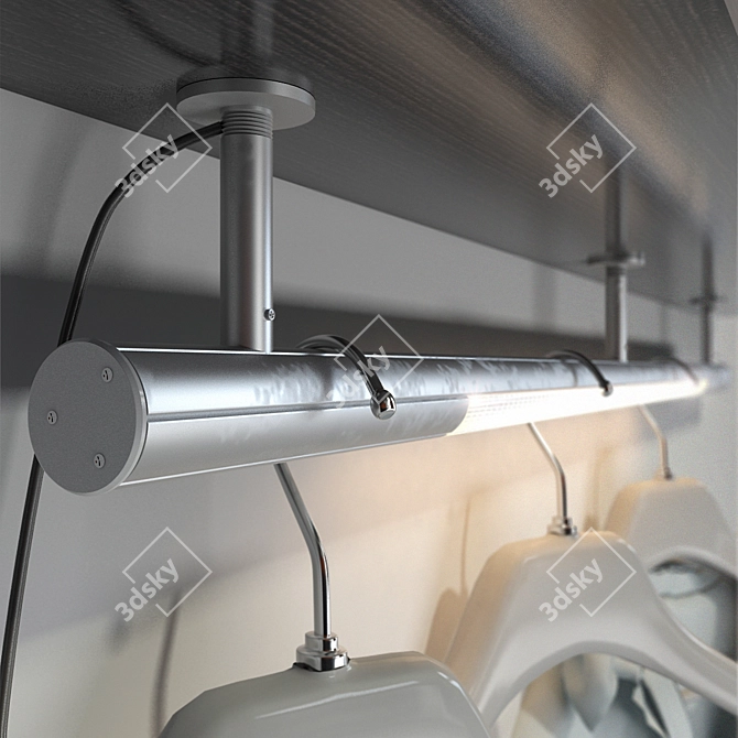 Versatile Hanging Solution - 850mm-Length Rod 3D model image 2