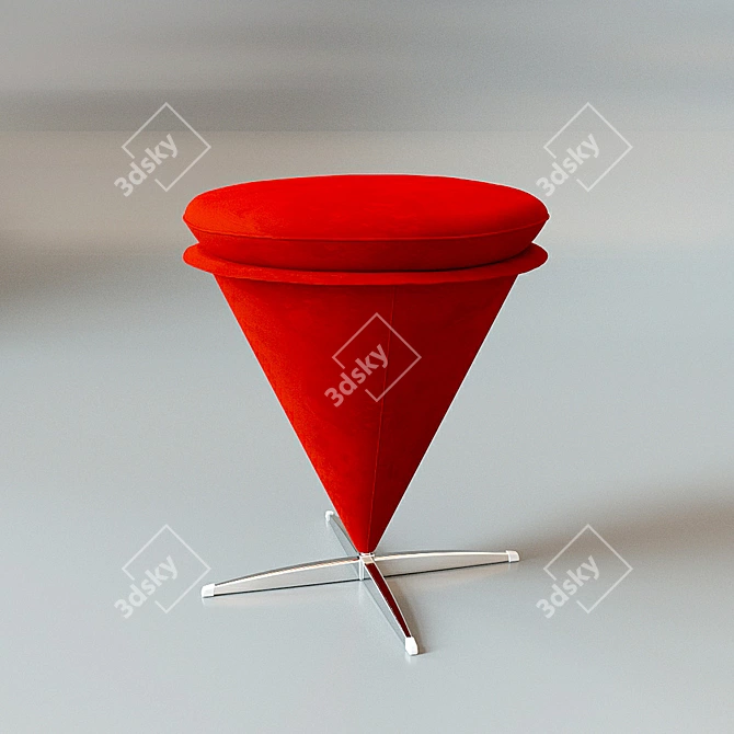 ConeChai Ottoman - Verner Panton Design 3D model image 1