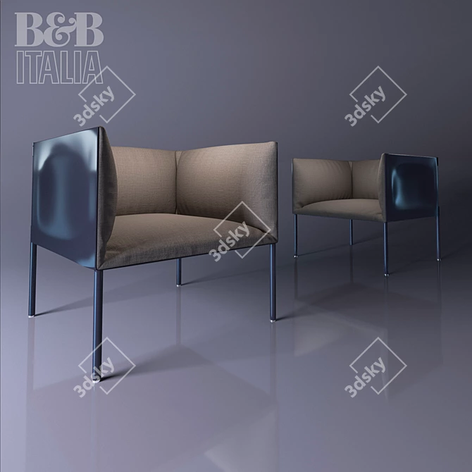 Product Title: B&B Hollow Armchair - Modern Elegance 3D model image 1