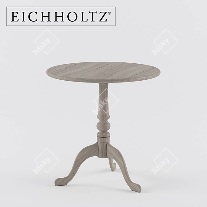 Vintage Oak Side Table 3D model image 1
