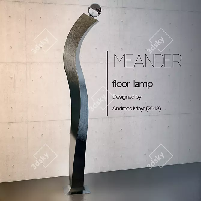 Elegant Meander Floor Lamp 3D model image 1