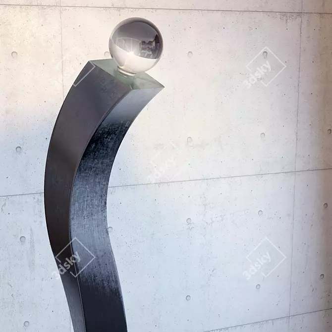 Elegant Meander Floor Lamp 3D model image 2