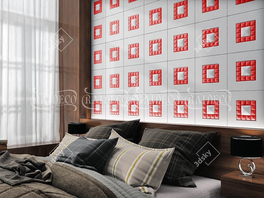 Luxury Leather and Fabric 3D Panels 3D model image 2