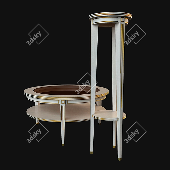 Modern Flower Boxes & Coffee Table 3D model image 1