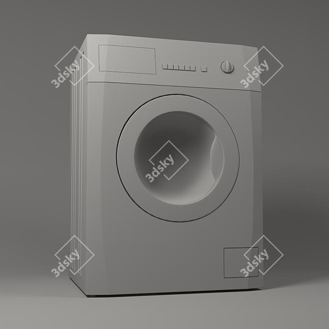 Zanussi Lightweight Washer - Sleek Design 3D model image 2