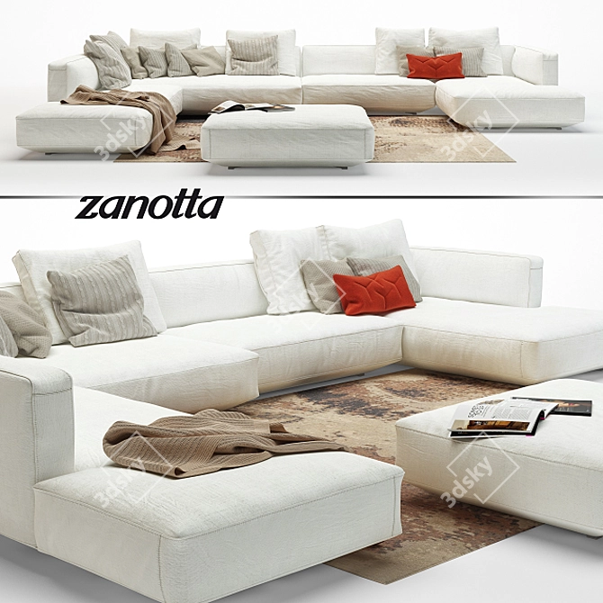 Zanotta Pianoalto: Luxurious Contemporary Sofa 3D model image 1