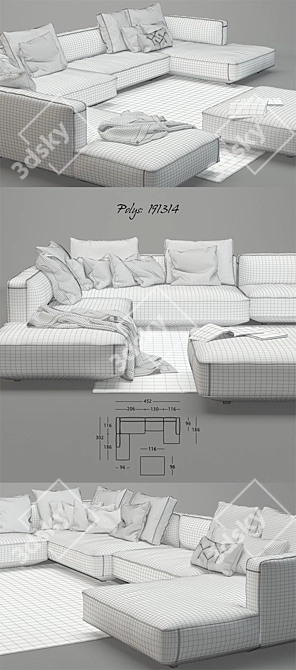 Zanotta Pianoalto: Luxurious Contemporary Sofa 3D model image 3