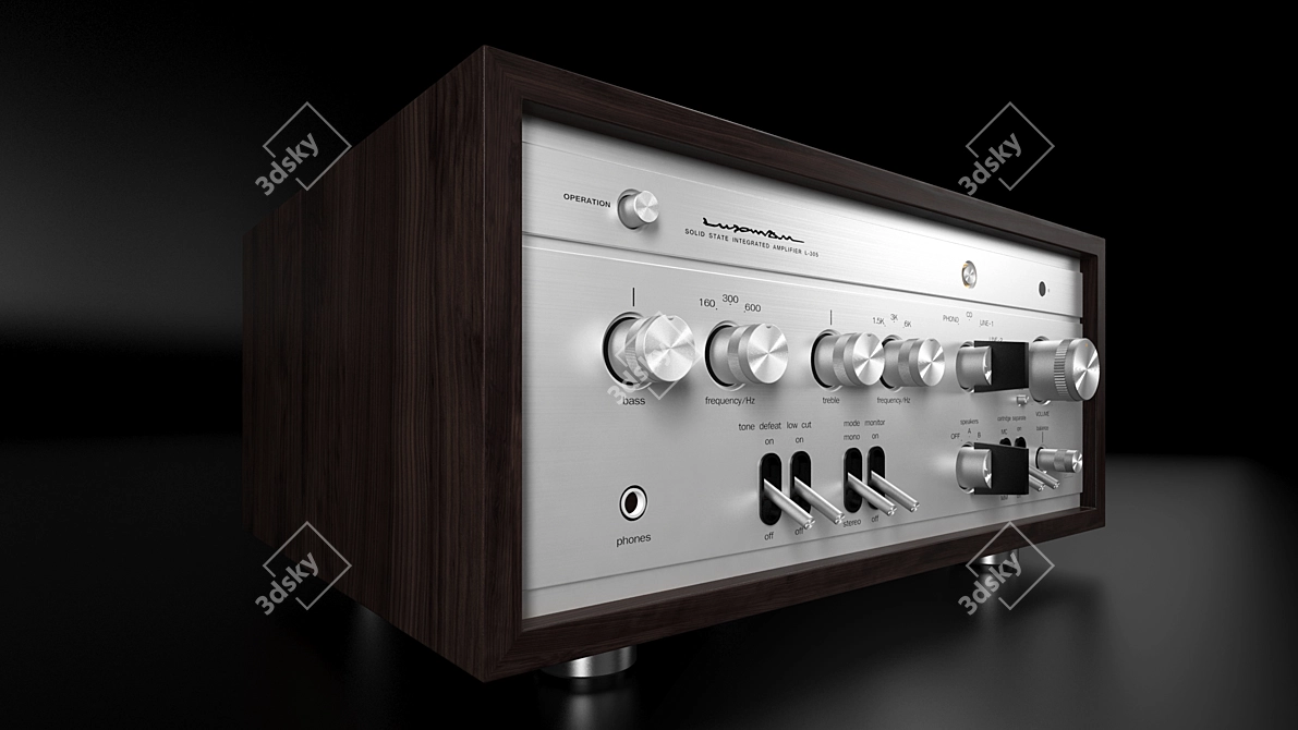 Luxman L-305 Hybrid Tube Preamplifier 3D model image 2