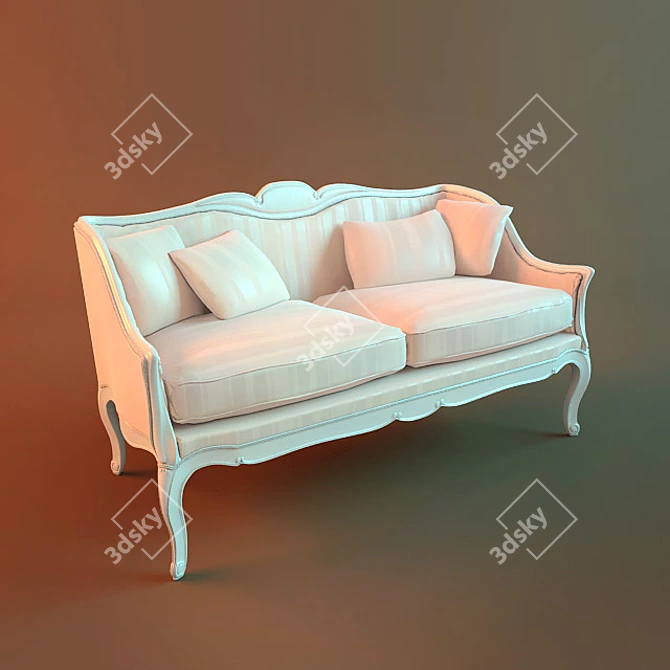 French Provence Sofa 3D model image 1