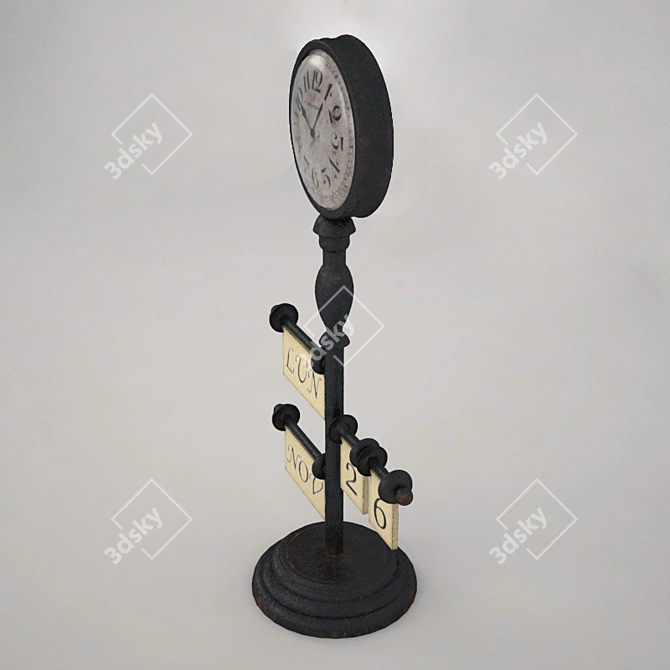 Iron Clock, 57cm Height 3D model image 2