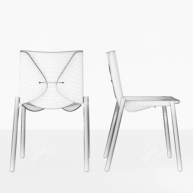 Kristalia 1085 Edition: Natural Hide Chair 3D model image 2