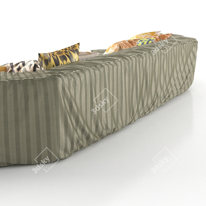 Cozy Comfort Big Cloth Sofa 3D model image 2