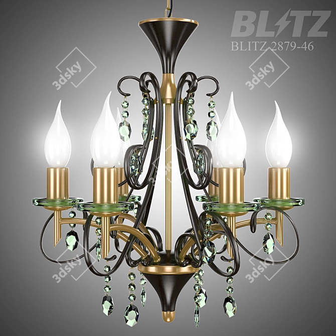 Blitz Crystal Bronze Chandelier 3D model image 1
