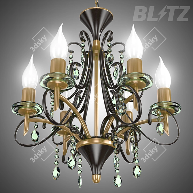Blitz Crystal Bronze Chandelier 3D model image 2