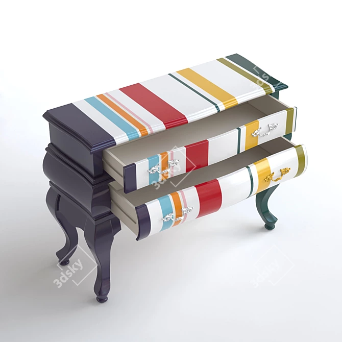 Seletti Trip 2 Drawers: Striped Storage Solution 3D model image 2