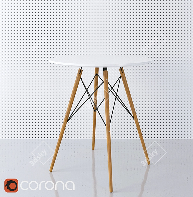 Elegant Eames DSW Table 3D model image 1