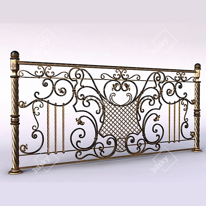 Title: Elegant Forged Railings 3D model image 1