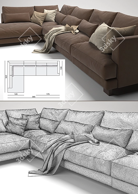 Title: Brandon Sofa: Stylish Comfort for Your Home 3D model image 3