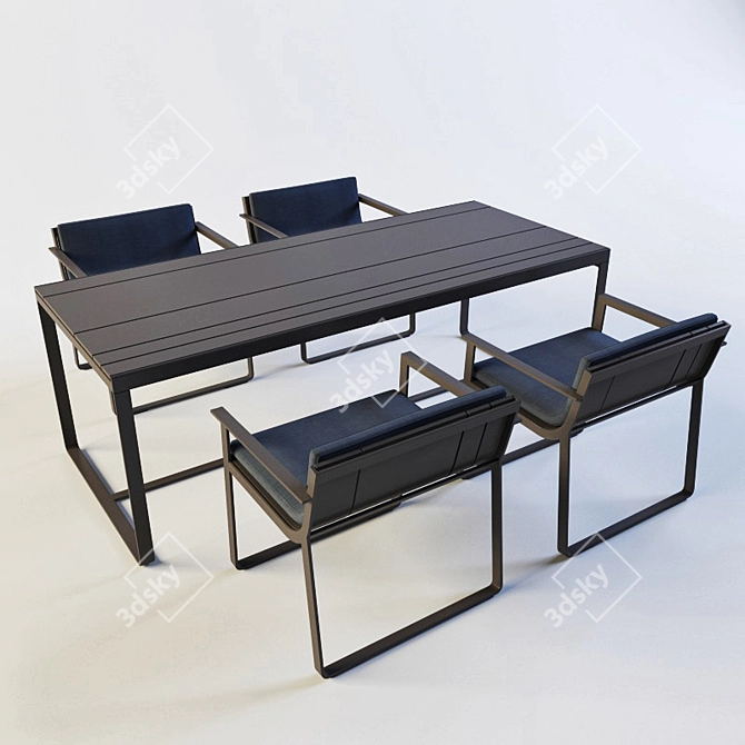 Banco Flat: Outdoor Elegance Simplified 3D model image 1