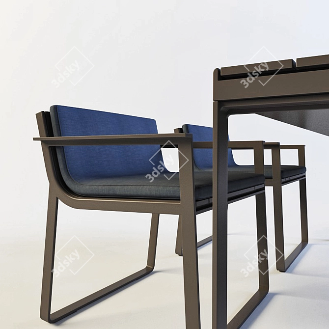 Banco Flat: Outdoor Elegance Simplified 3D model image 2