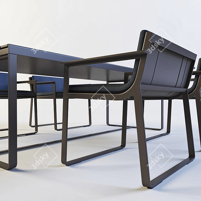 Banco Flat: Outdoor Elegance Simplified 3D model image 3