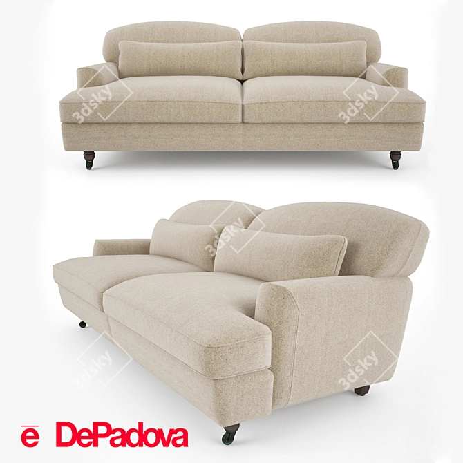 De Padova Raffles - Stylish Two-Seater Sofa 3D model image 1