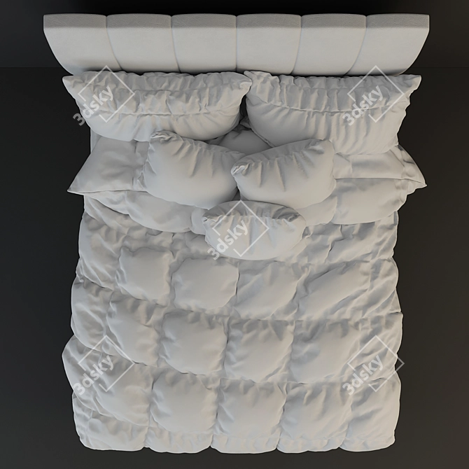 Laguna Florence White Leather Bed 3D model image 3