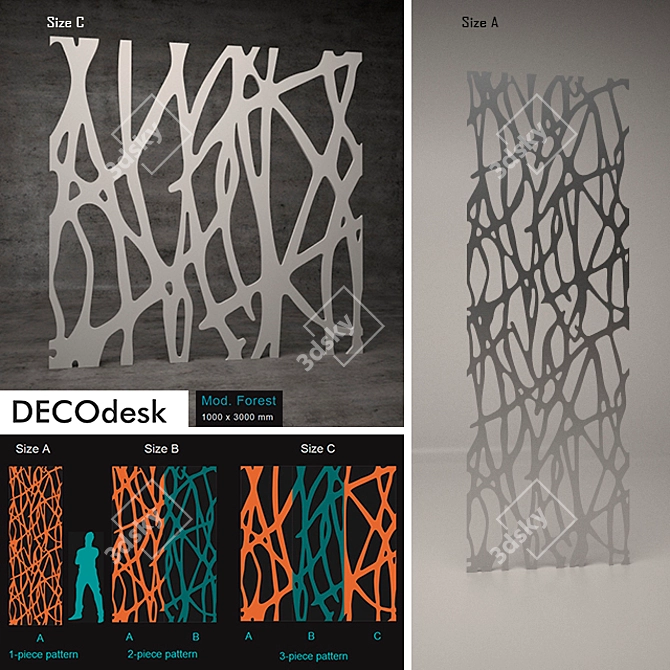 Modern Forest Lattice Panels 3D model image 1