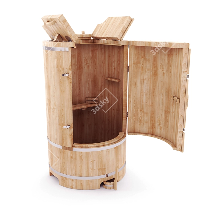Round Cedar Fitobochka 3D model image 3