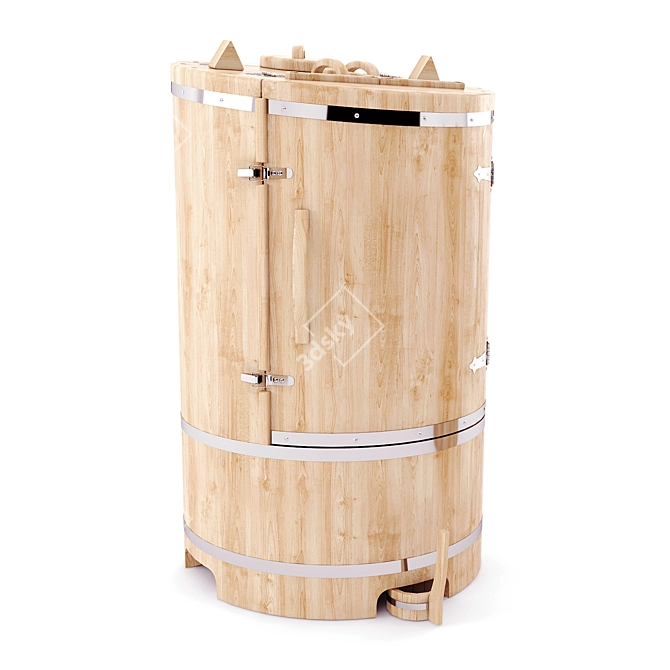 Round Cedar Fitobochka 3D model image 1