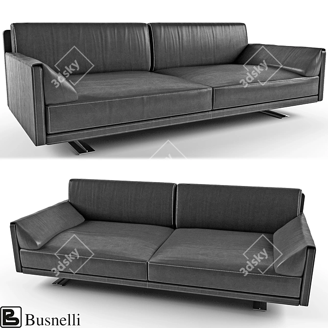 Elegant Leather Sofa Chicago 3D model image 1