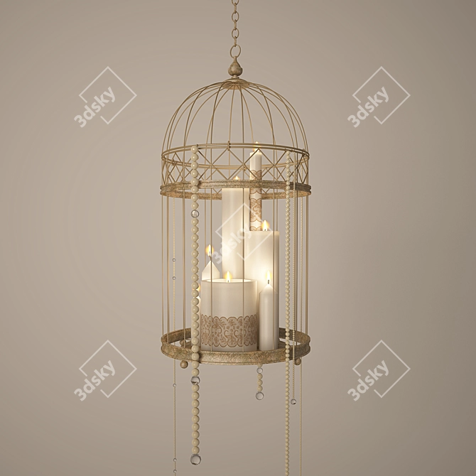 Beaded Suspension Cell Candlestick 3D model image 1